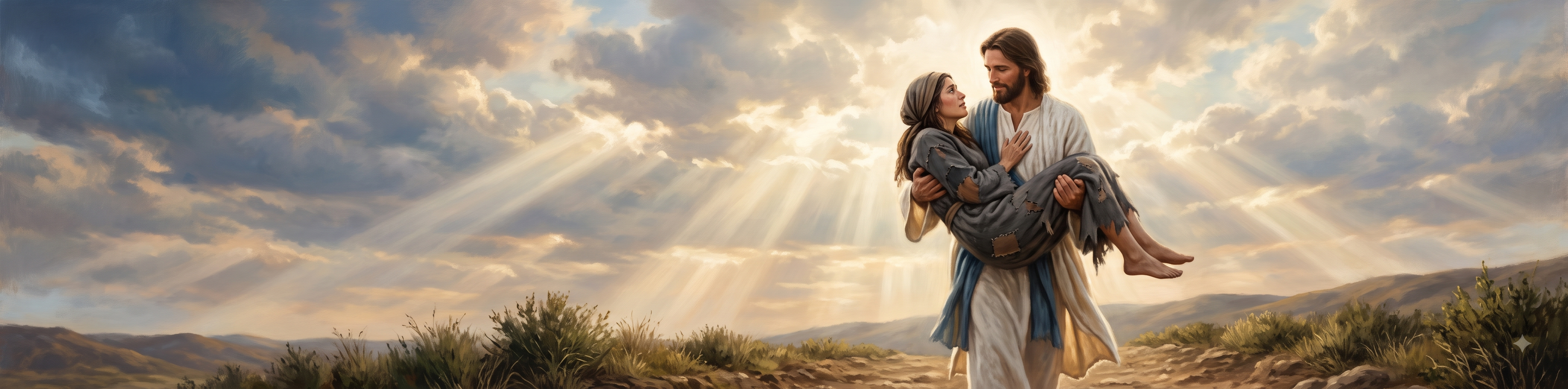 Jesus Carrying Woman